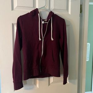 Burgundy Zip Up Hoodie